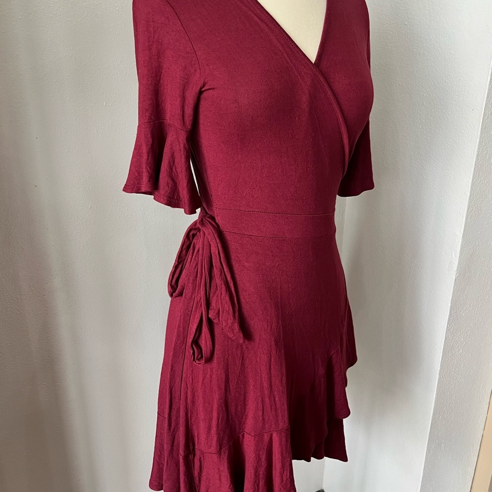 V-Neck Wrap Mini Dress